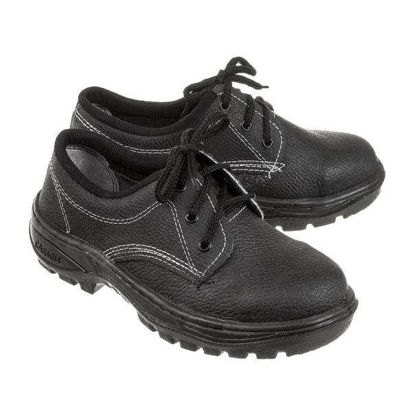  Botina de Segurança Cordão Ajustável Duraplus Preto Biqueira Aço