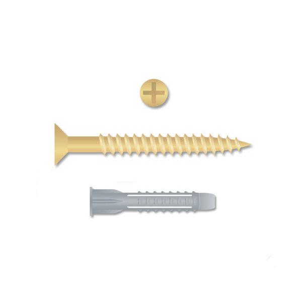  Saco com 20 Buchas para Drywall FROG 4mm com Parafuso Standers 