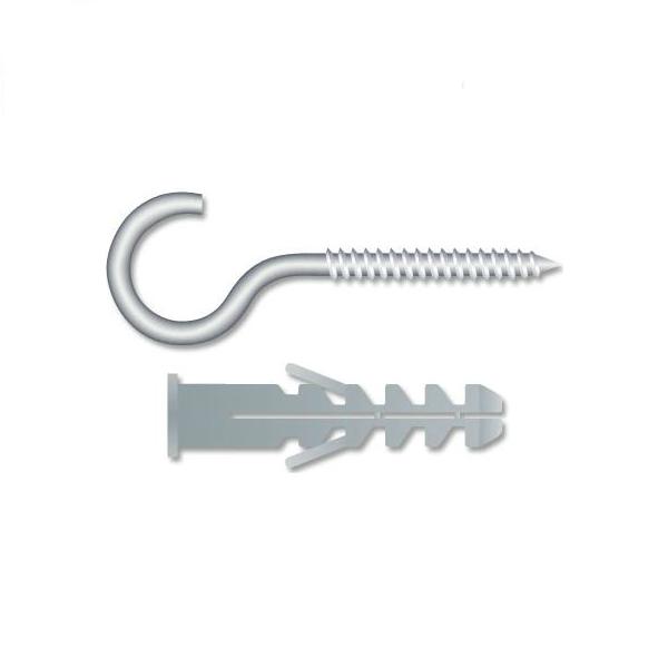  Cartela 4 Ganchos 5x50mm Zincado com Bucha Standers 