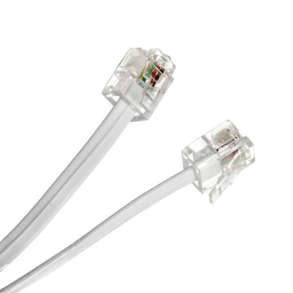  Extensão Lisa RJ11 6X4 5Metros Branco A.Santos 