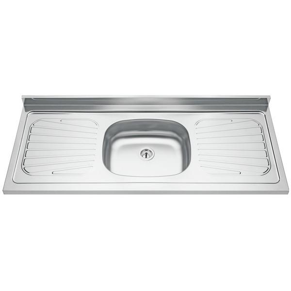  Pia de Cozinha Inox Pré Polido Cinza Raggi 120cm 