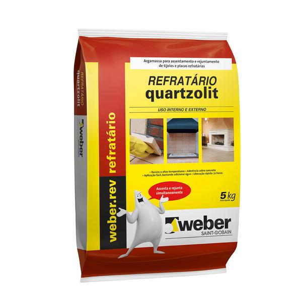  Argamassa Refratário Cinza Saco de 5Kg Quartzolit 