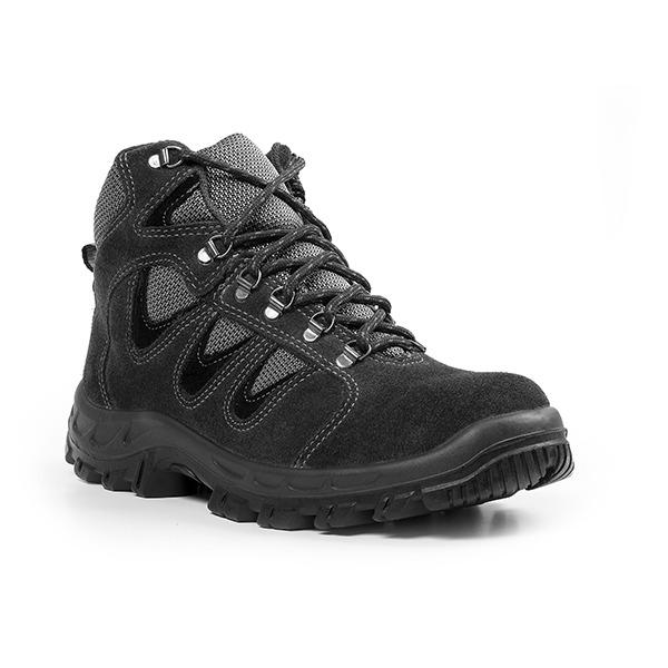  Botina Amarrar Camurça Cinza com Biqueira Plástico Bracol 