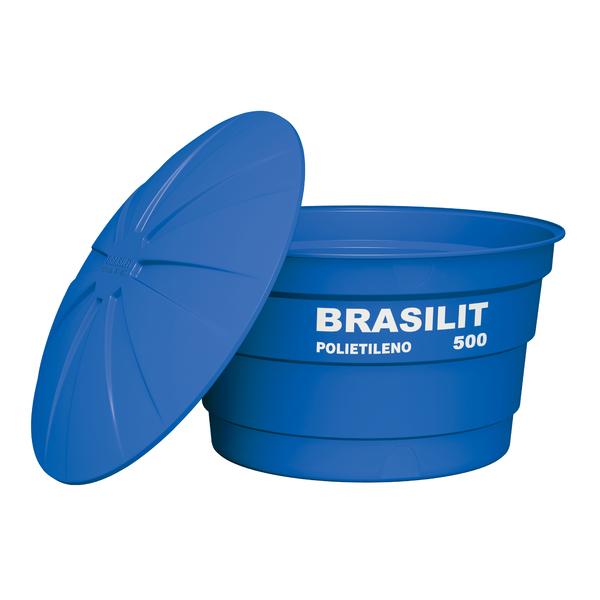  Caixa d'Água de Polietileno 500L Azul 0,8m Brasilit 